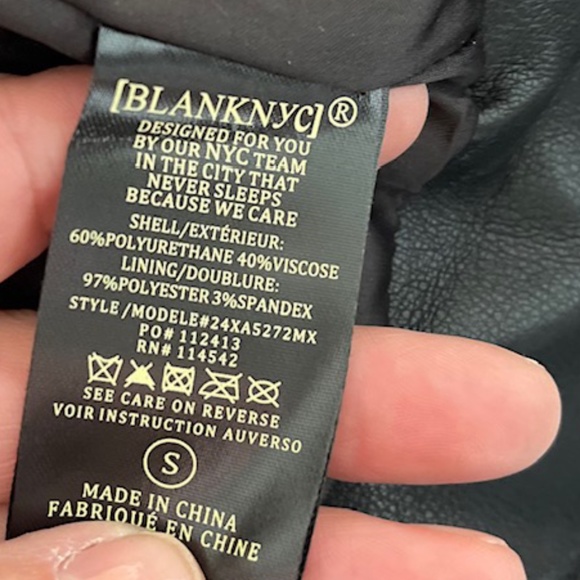 Blank NYC Faux Leather Motorcycle Jacket NWT Size S - Picture 8 of 8